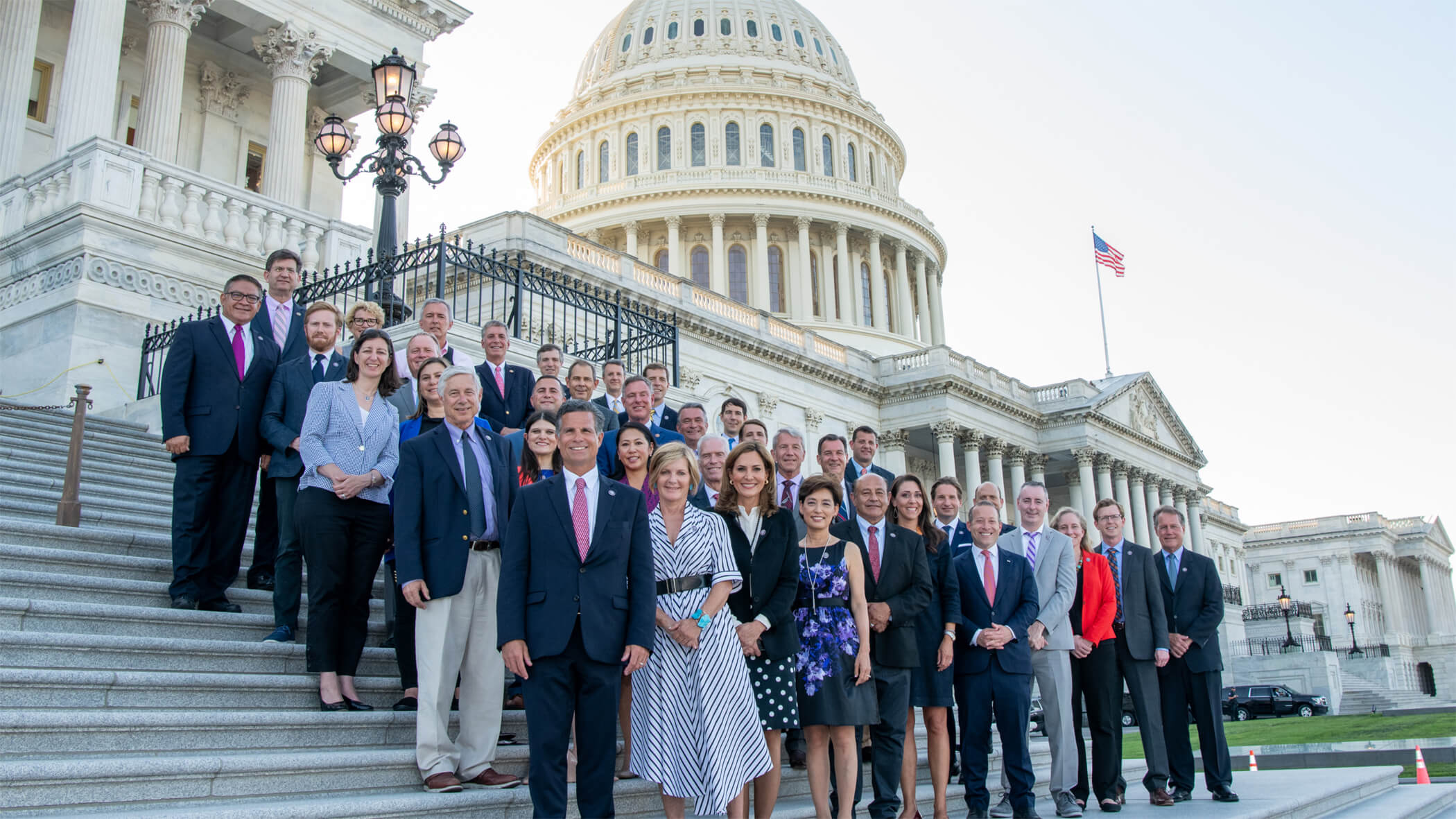 Members on Capitol steps