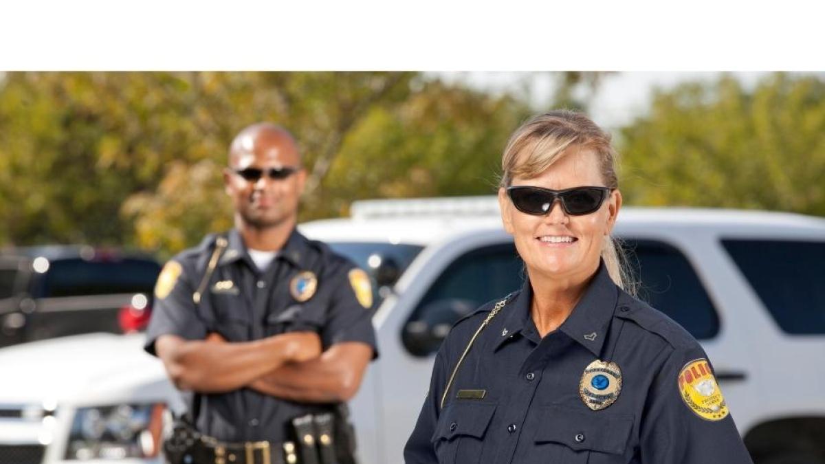 Male and female police officers